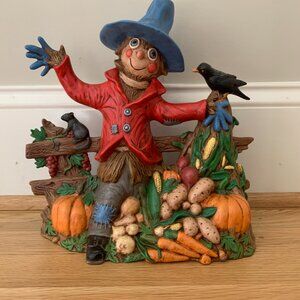 Hand-Painted Autumn Scarecrow Figurine – One-of-a-Kind!